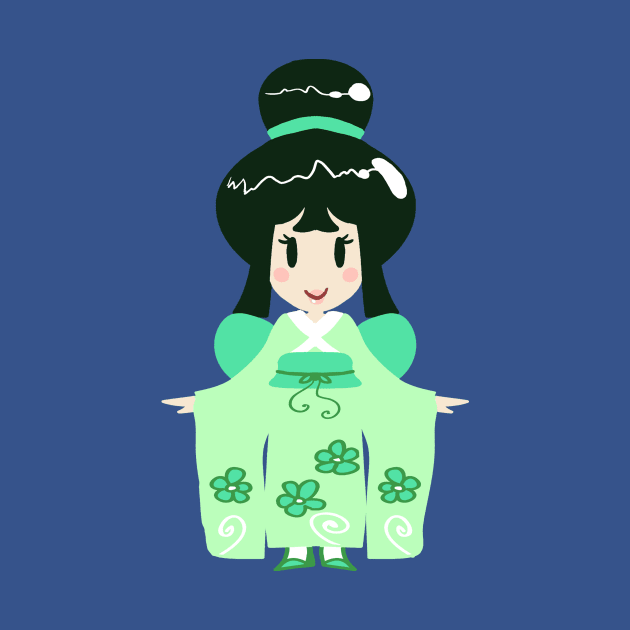 Green Kimono Girl by saradaboru