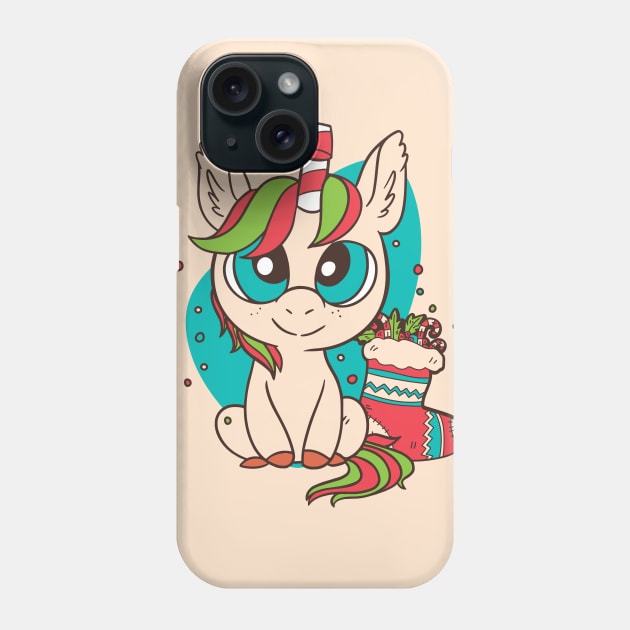 Cute Christmas Unicorn Phone Case by LR_Collections