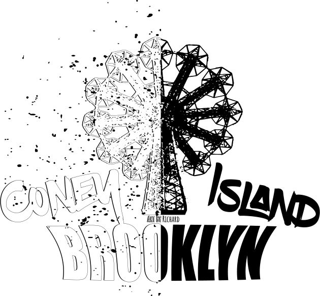 Coney Island Brooklyn 50/50 Kids T-Shirt by Richardramirez82