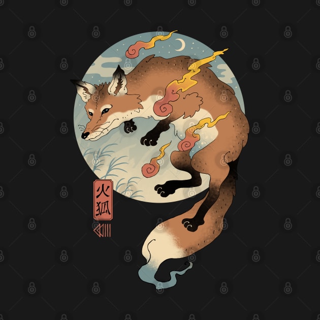 Fire Fox Ukiyo-e by Vincent Trinidad Art