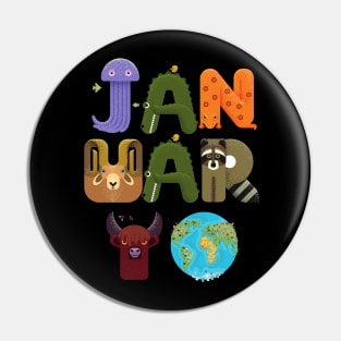 January born Zoo keeper Animal Lover Biology Teacher Kindergarten Pin