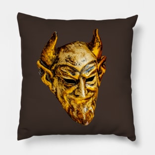 Golden Devil Mask Pillow