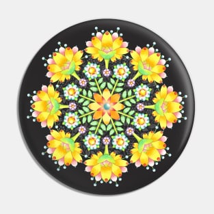 Bohemian Flower Mandala Pin
