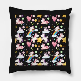 Caticorn Pattern Unicorn Rainbow girl Pillow