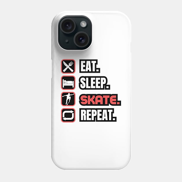 Eat Sleep Skate Repeat Phone Case by Paul Summers