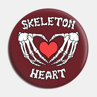 Skeleton Bones Heart Halloween Pin