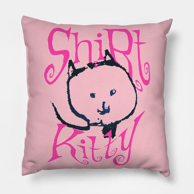 Shirt Kitty Pillow by Elvira Khan