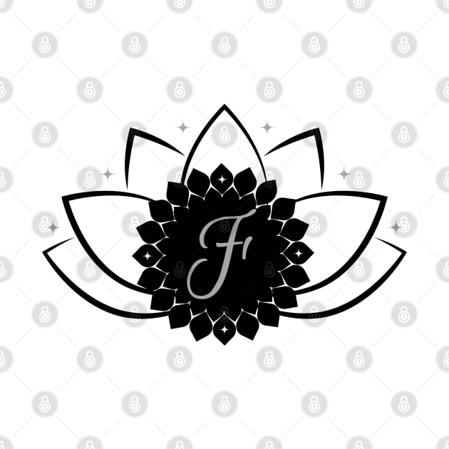 F - Lotus Flower Monogram by Mazzlo Shop