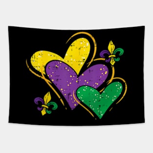 Mardi Gras Hearts Cute Outfit Women Girls Kids Toddler Tapestry