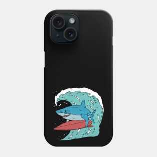 Blue Shark Surfing Phone Case