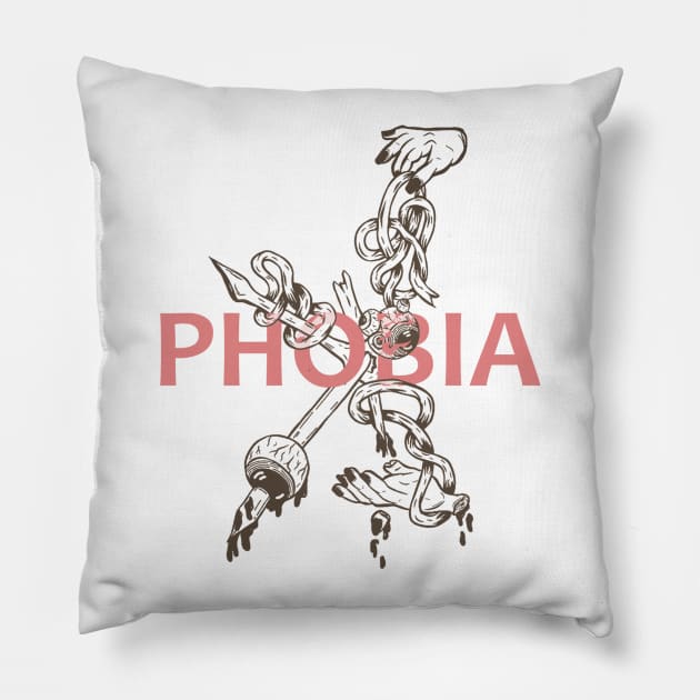 PHOBIA Pillow by Masrofik