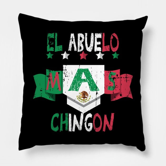 El Abuelo Mas Chingon Gift idea - Funny Mexican Spanish Vintage Grandpa Gift idea Pillow by wiixyou