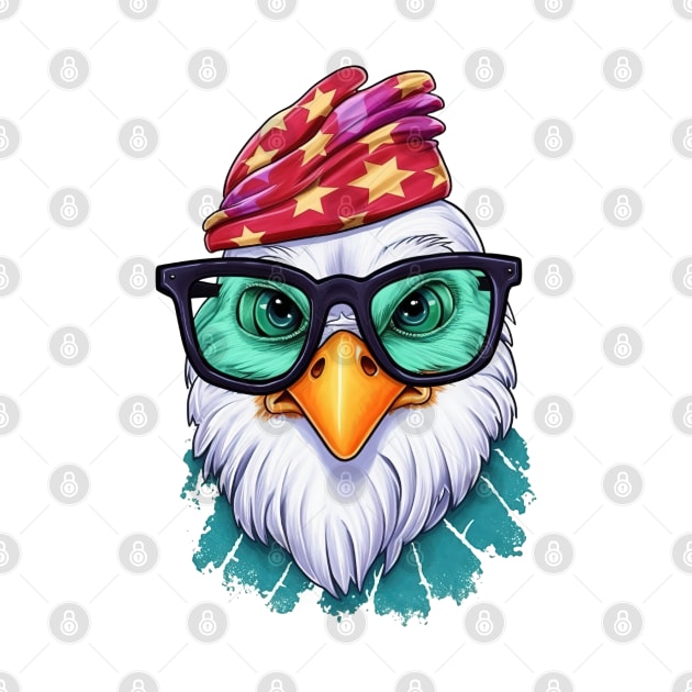 Chicken with Glasses #5 by Chromatic Fusion Studio