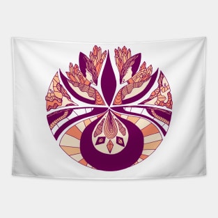 Peach Abstract Motif Tapestry