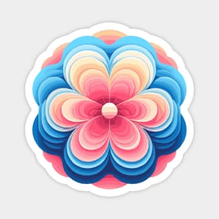 Abstract Pink Blue Flower Magnet