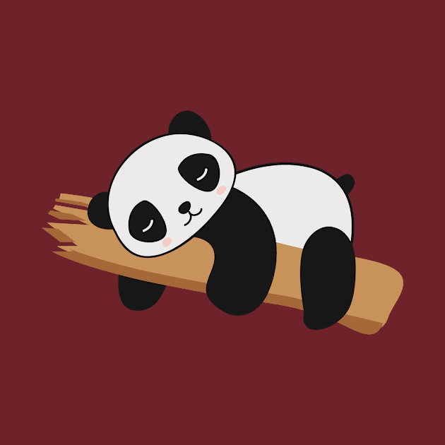 Cute Sleeping Baby Panda Bear Graphic Illustration by New East 