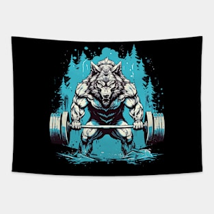 wolf lifting Tapestry