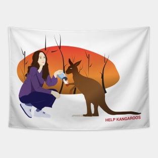 Help Kangaroos Tapestry