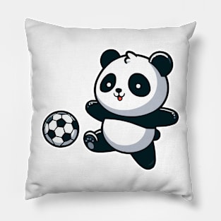 pandas as soccer player Pillow