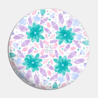 Blue Floral Garden Pin