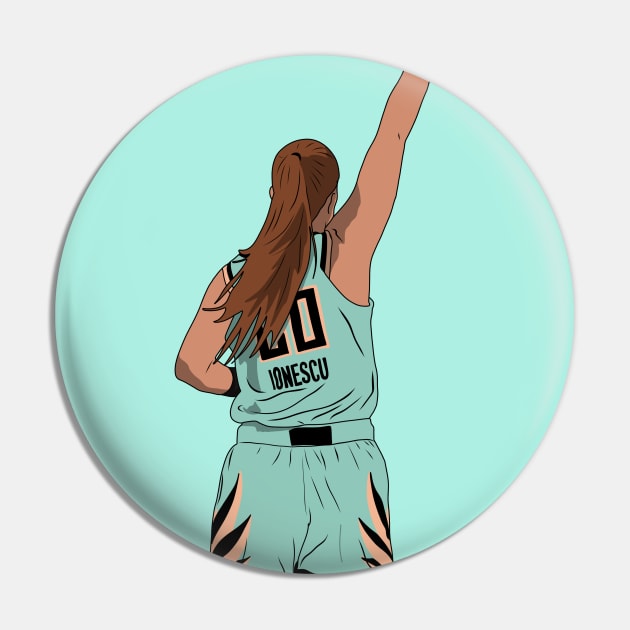 Sabrina Ionescu NY Liberty Basketball Pin by Hevding