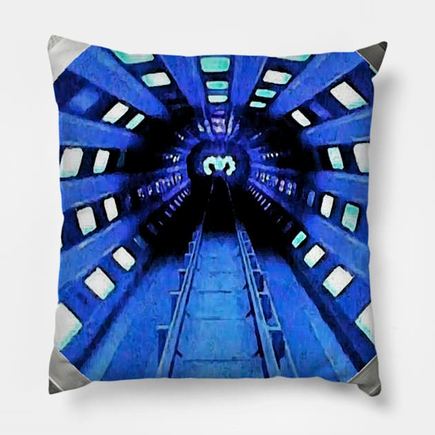 Space Mountain Light Tunnel Pillow by BradyRain