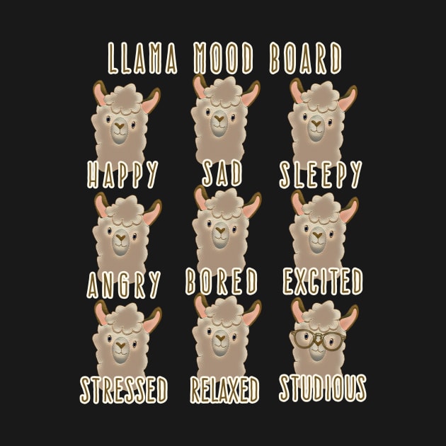 LLAMA Mood Board Funny Llama by Scarebaby