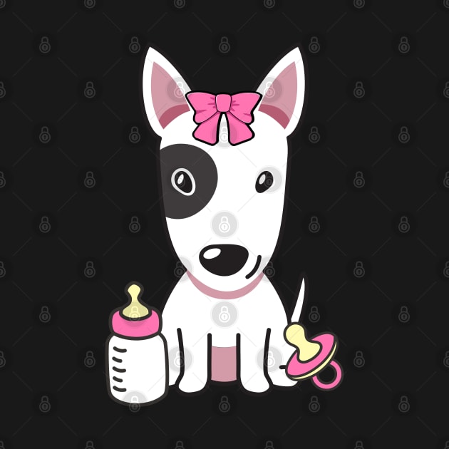 Cute bull terrier is a baby - girl by Pet Station