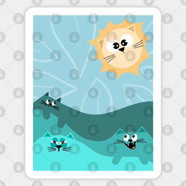 Abstract Cats - Cats - Sticker