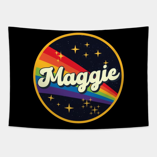 Maggie // Rainbow In Space Vintage Style Tapestry by LMW Art