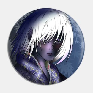 young dark elf in a kimono for dnd and manga fans Pin