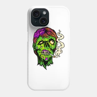 Brains and Weed - Happy Halloweed Trippy Zombie Phone Case