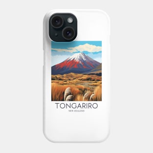 A Pop Art Travel Print of Tongariro National Park - New Zealand Phone Case