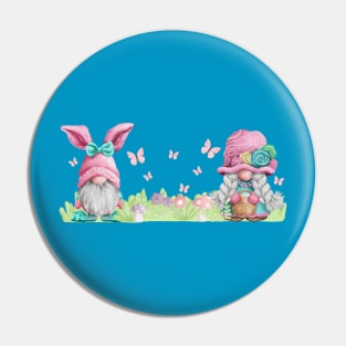 Pastel spring Easter bunny gnome couple Pin