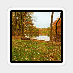 A Dreamer's Pond in Autumn Magnet