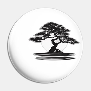 Enigmatic Silhouette Tree and Moon Art No. 562 Pin