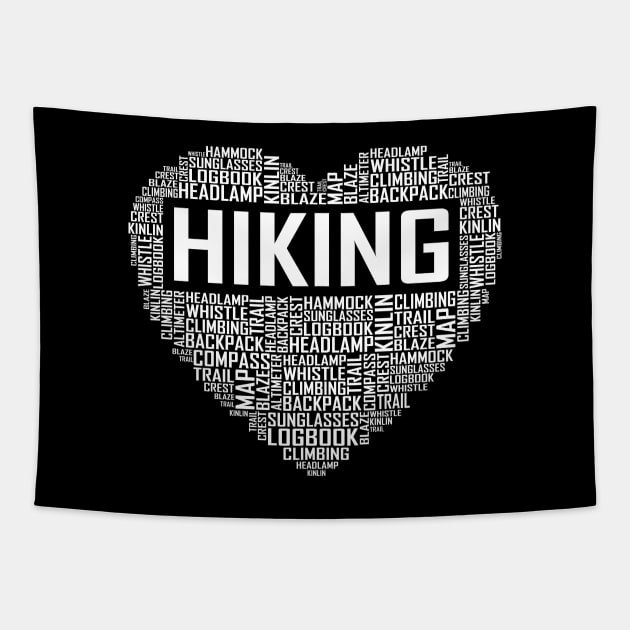 Hiking Heart Tapestry by LetsBeginDesigns