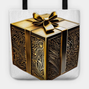 Elegant Golden Floral Gift Box No. 623 Tote