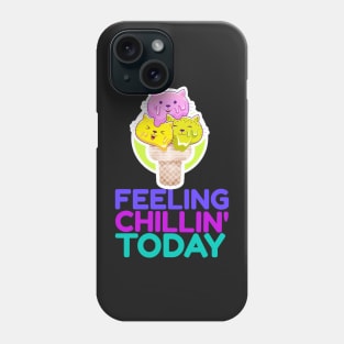 Feeling Chillin' Today_Cats Ice Cream_Green Phone Case