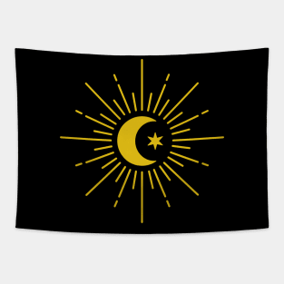 Minimalist Moon (gold) Tapestry