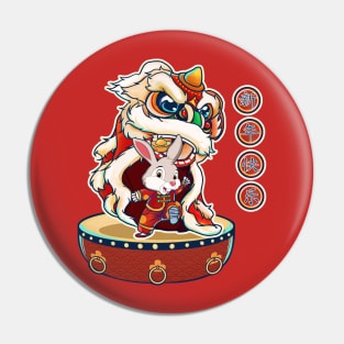 2023 Chinese New Year 2023 Lion Dance - Year Of The Rabbit Pin