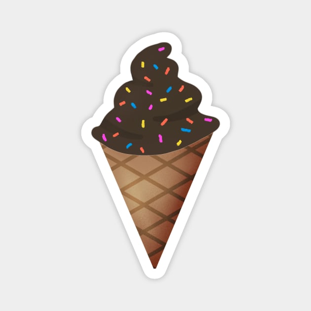 Chocolate Ice Cream With Sprinkles Magnet by Kelly Louise Art