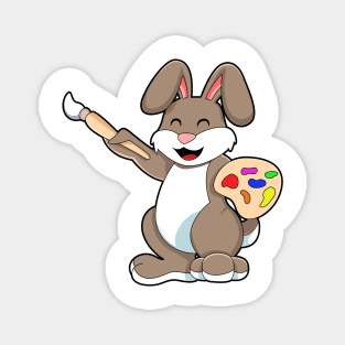 Rabbit as Painter with Brush & Paint Magnet