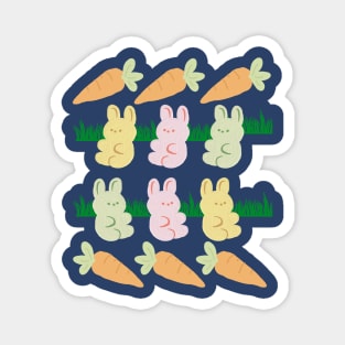 Easter Bunnies & Carrots Magnet