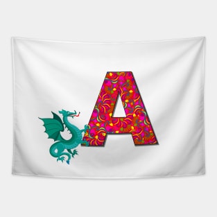 Letter A and dragon Tapestry