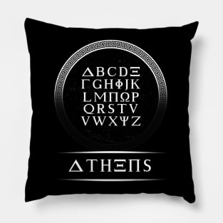'Greek Alphabet Athens' Awesome Athens Greek Mythology Pillow