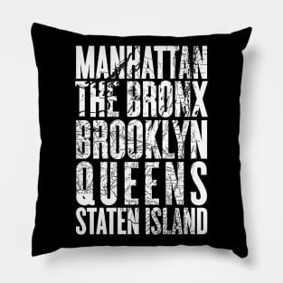 New York City Boroughs Minimalist Design Pillow