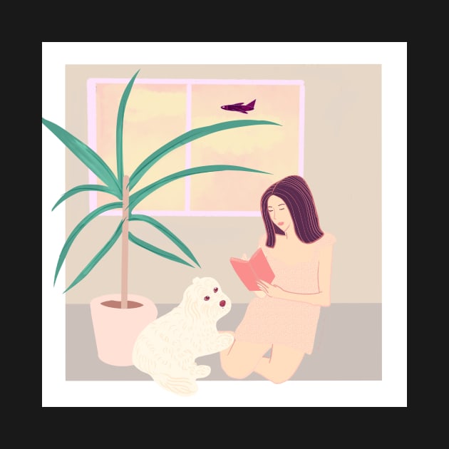 Cozy Afternoon with Dog by PatternbyNOK