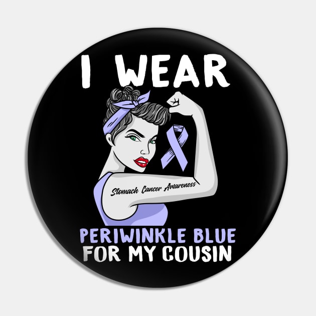 I Wear Periwinkle Blue For My Cousin - Cancer Awareness Pin by biNutz