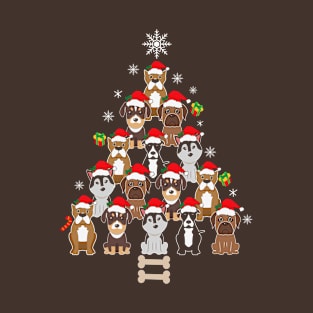 Christmas Tree Puppies Fun For Dog Lovers T-Shirt